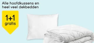 1 + 1 gratis op dekbedden en hoofdkussens bij Leenbakker.