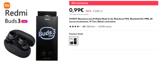 XIAOMI Redmi Buds 3 Lite, Écouteurs sans fil, Édition Américaine