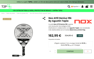 Nox At10 Genius 18k By Agustin Tapia pala pádel NOX por 143,40€