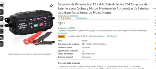 Cargador de baterías para coches y motos Beleeb por 11.99€