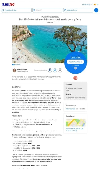 Cerdeña 6 dias Hotel+Media Pensión+Ferry desde 358€ por persona.