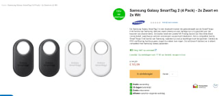 Samsung Galaxy SmartTag 2 (4 Pack) - 2x Zwart en 2x Wit voor €93,99 bij Ormedia