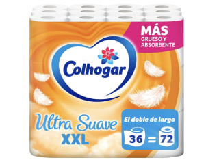 Colhogar Ultra Suave XXL x36 72 rollos 2 Capas 100% Libre de Perfume por solo 14,02€