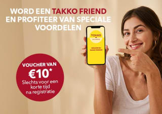 €10 voucher voor je registratie als Takko Friend