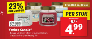 Diverse Yankee Candle voor €4,99 bij de Lidl