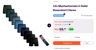10x Muchachomalo U-Solid Boxershort voor €59,95 bij iBood
