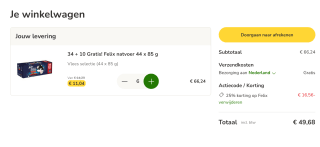 Ontvang 25% korting op Felix kattenvoer bij Zooplus