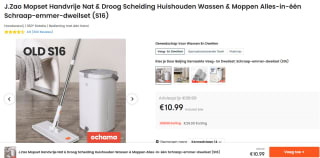 Nat- en droog alles-in-één dweilset voor €10,99 bij Ochama