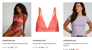 Tot 79% korting op alles van Hunkemöller + 15% extra dmv code bij Secret Sales