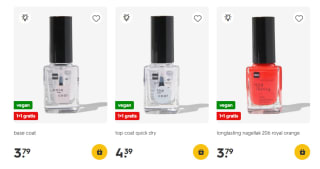 1+1 gratis op nagellak bij HEMA