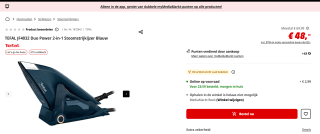 Tefal JF4032 Duo Power stoomstrijkijzer en kledingstomer 2-in-1 voor €33 na cashback bij de MediaMarkt