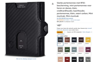 Slanke portemonnee met RFID-bescherming voor €24,99 bij Amazon