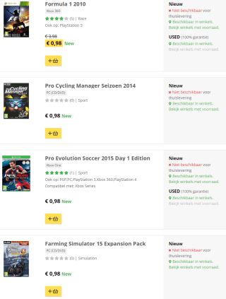 Games vanaf €0,98 bij Game Mania