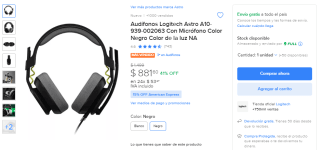 Audífonos Logitech Astro por $882 en Amazon