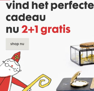 2+1 gratis op alle cadeaus