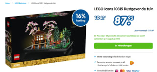 LEGO Icons Rustgevende tuin – 10315 voor €87,95 bij Misterbricks