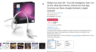 Philips Hue Solo 3M Tira LED Inteligente, control con Hue App, Funciona Alexa, Google Assistant y Apple por 39,99€