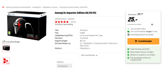 Among Us Impostor Edition UK/FR PS5 voor €25 bij Media Markt Belgie