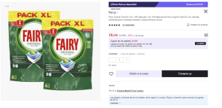 2 Packs de Cápsulas para lavavajillas Fairy Original 53 LV por 18.9€ (Cuenta Nueva 11.34€)