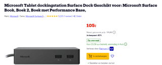 Microsoft Surface Pro 4 Dock voor €105 bij Bol.com