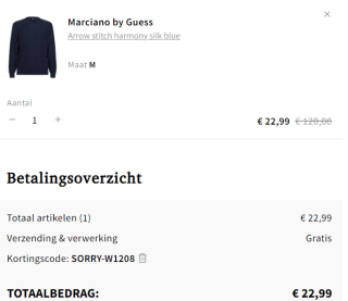 Marciano sweater gemengde zijde voor €22,99 dmv code bij otrium
