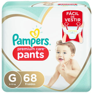 Fralda da Pampers, modelo Pants Premium Care G com 68 uni - R$ 116,99
