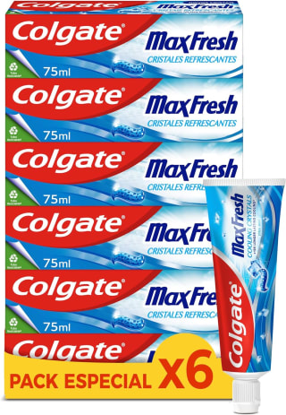 Pack 6 Uds Colgate Max Fresh Pasta de Dientes con con Flúor y Cristales Refrescantes por 7,50€
