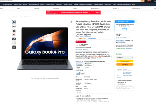 Portátil Samsung Galaxy Book4 Pro Ultrafino 14" HDR Táctil Intel Core Ultra 7-155H 16GB RAM 512GB SSD por 999€