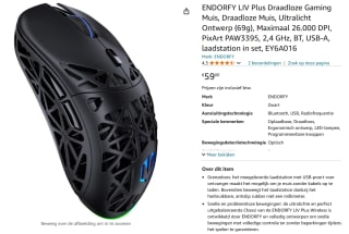 ENDORFY LIV Plus Draadloze Gaming Muis voor €59 bij Amazon