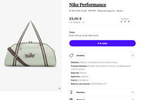 Bolso de Deporte Nike estilo retro por 23€