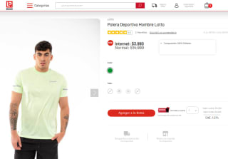 Polera Lotto para hombre por $3.990