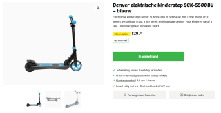 Denver elektrische kinderstep SCK-5500 voor €129,99 bij Wibra