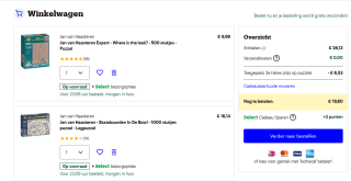 2e halve prijs op (Jan van Haasteren) puzzels bij Bol