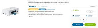 Impresora Brother InkBenefit Tank DCP-T426W por $2,352 en Sam's Club
