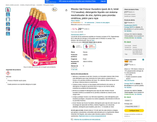 Pack de 4 Jabón líquido Micolor Gel Frescor Duradero por solo 29,45€