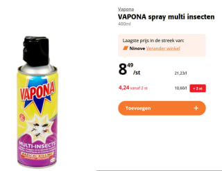 Vapona producten met 50% korting bij Colruyt