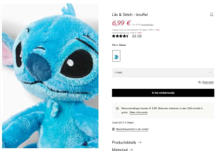 Disney Stitch knuffel voor €6,99 bij C&A