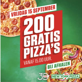 Gratis pizza's bij een aantal geselecteerde vestigingen