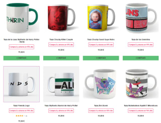 15% Dto al comprar 2 tazas