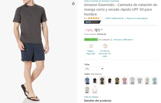 Descuento Amazon: Camiseta de Natación Talla 2XL por $91