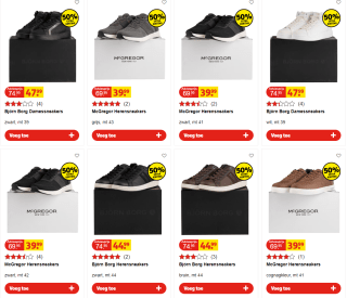 Veel BjörnBorg en McGregor schoenen met 50% extra korting bij Kruidvat