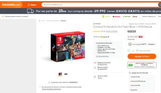 Consola Nintendo Switch Neon Blue + Mario Kart 8 Deluxe por $349.990