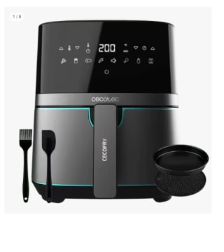 Cecotec Freidora sin Aceite de 5,5 L de Aire Caliente Cecofry Full Inox 5500 Pro. 1700 W, Dietética y Digital, Panel Táctil, Acabados en Acero Inox, Tecnología PerfectCook, Termostato, 8 Modos por 54€