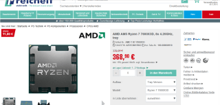 processeur AMD AM5 Ryzen 7 7800X3D, 8x 4.20GHz, tray à 368,90€