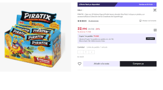 PIRATIX ADVENTURE WORLD Serie Golden Treasure – Caja 24 Sobres Sorpresa con Figuras Pirata por 22.99€ (Cuenta Nueva 13.8€)