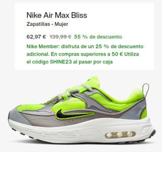 Zapatillas para Mujer Nike Air Max Bliss por 47.22€