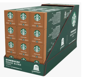 120 Cápsulas STARBUCKS by NESPRESSO House Blend Tueste Medio intensidad 8 por solo 39,38€ (Nuevos usuarios por 23,63€)