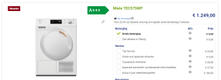 Miele TEC 575 WP Excellence warmtepompdroger voor €999 bij Lunenburg