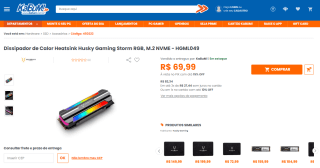 Dissipador de Calor da Heatsink, modelo Husky Gaming Storm com RGB - R$ 69,99