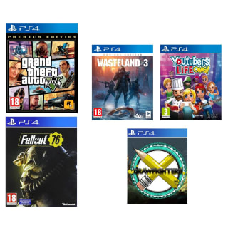 Pack PS4 de 5 Juegos GTA V, Fallout 76, Drawfighters, Wasteland 3 y Youtubers por 30,62€.